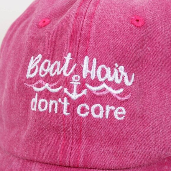 Women's Baseball Cap - Boat Hair Don't Care - New - Picture 3 of 5